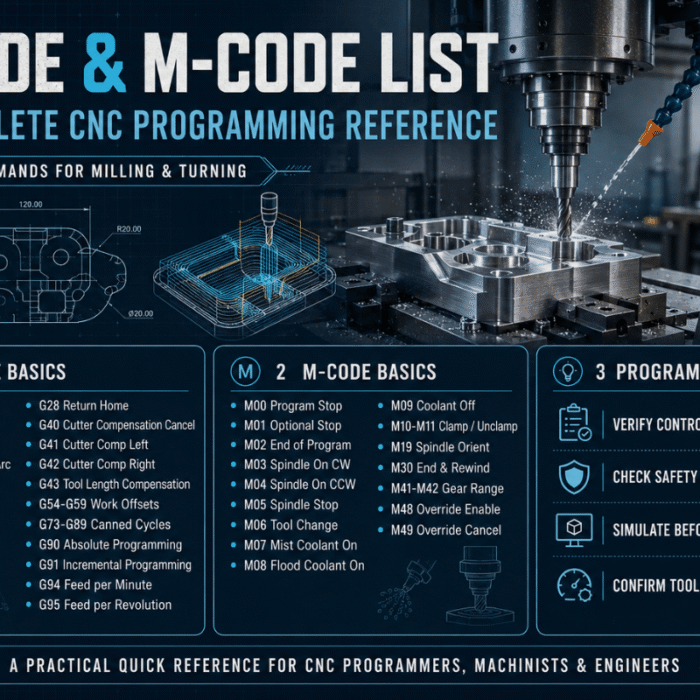 G-Code & M-Code List: The Complete CNC Programming Reference