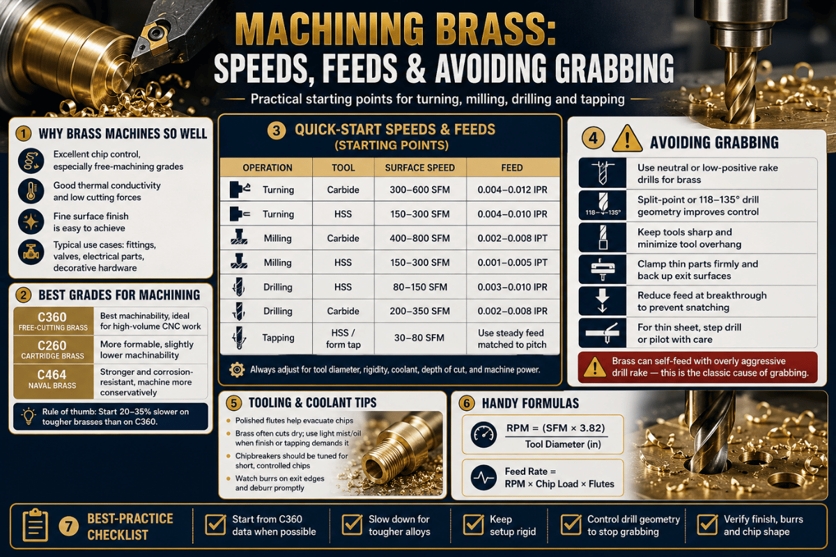 Machining Brass: Speeds, Feeds & Avoiding Grabbing