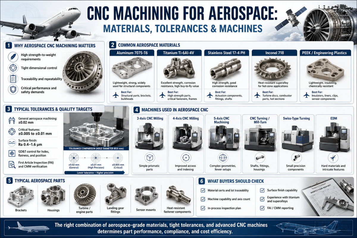 CNC Machining for Aerospace: Materials, Tolerances & Machines