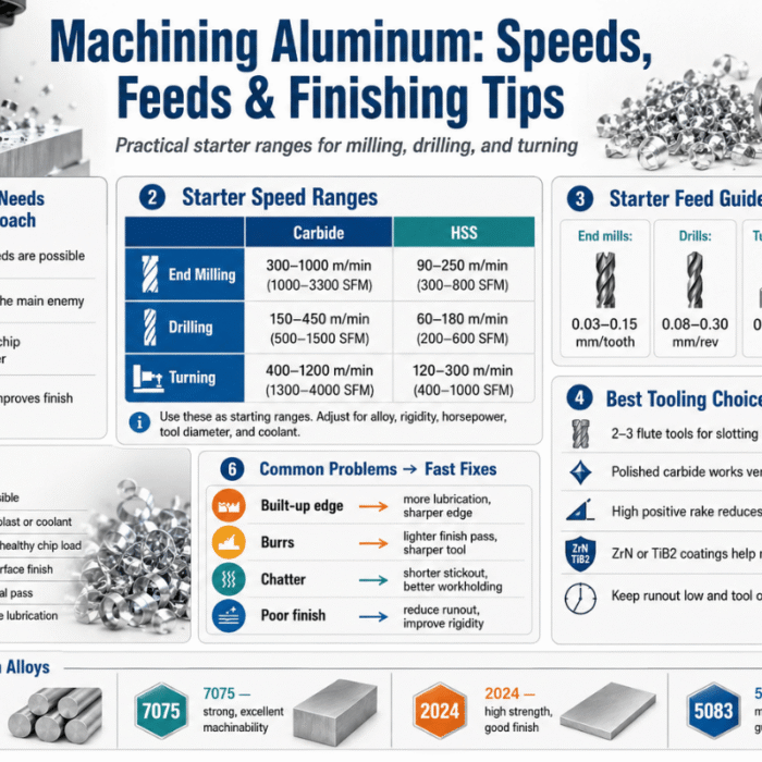 Machining Aluminum: Speeds, Feeds & Finishing Tips
