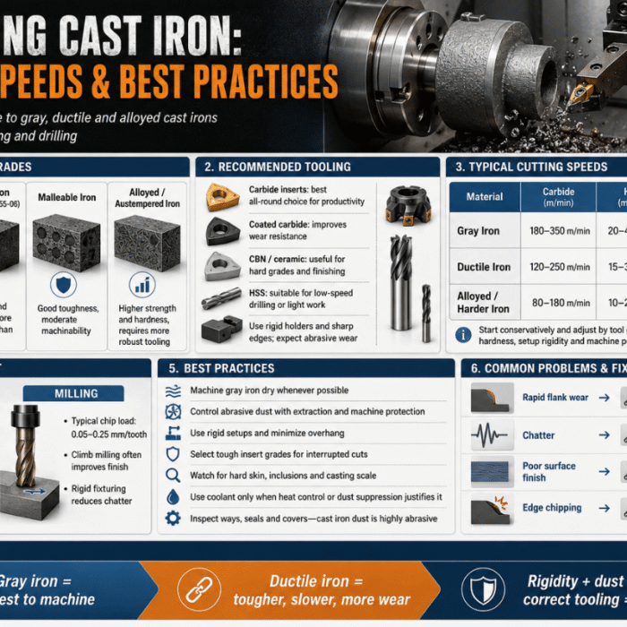 Machining Cast Iron: Grades, Speeds & Best Practices