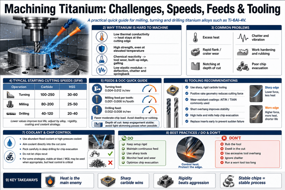 Machining Titanium: Challenges, Speeds, Feeds & Tooling