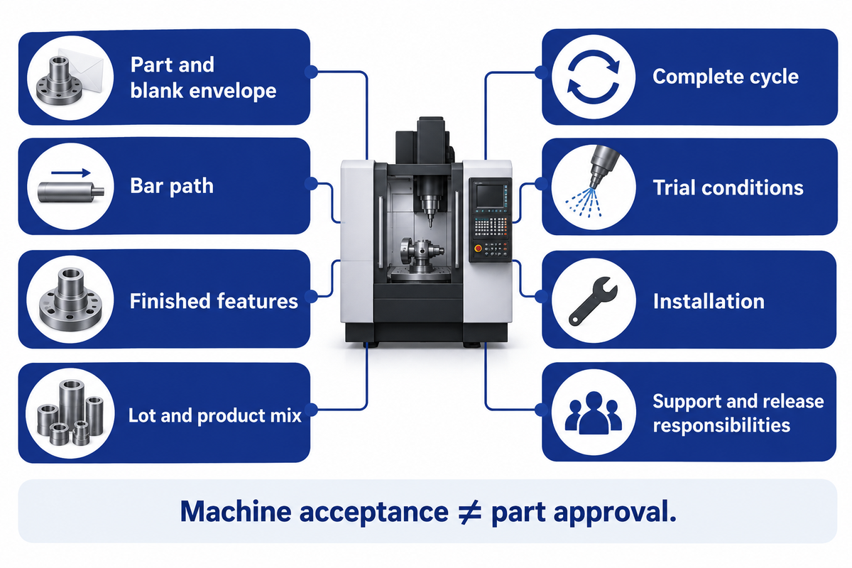 Eight RFQ fields separate machine acceptance from part approval; AIAG APQP planning overview.